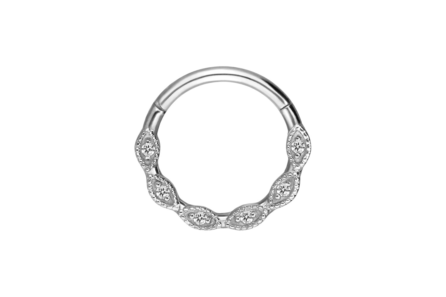 Chirurgenstahl Segmentring Clicker Piercing EINGEFASSTE KRISTALLE